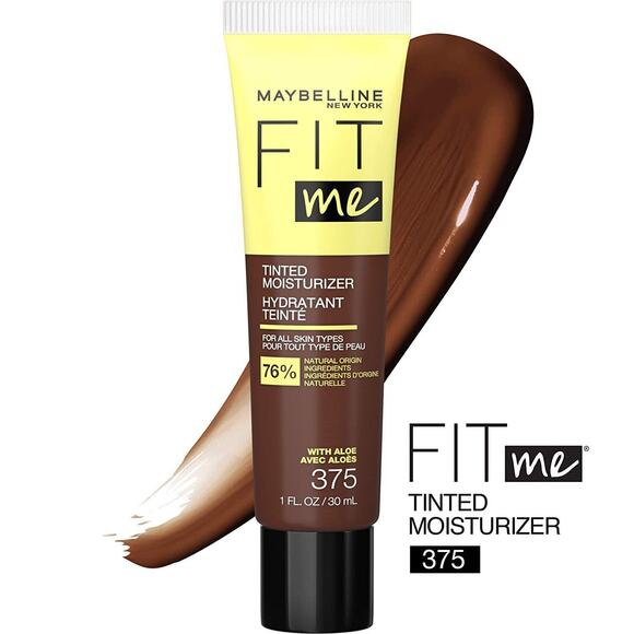2 Pack Maybelline Fit Me Tinted Moisturizer Natural Coverage with Aloe, #375 - Picture 2 of 5